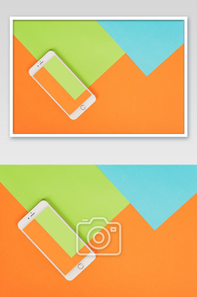 三色拼接互补色创意手机图片