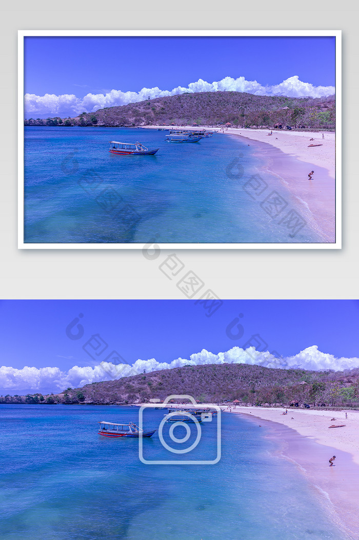 印度尼西亚龙目岛粉红海滩摄影图片