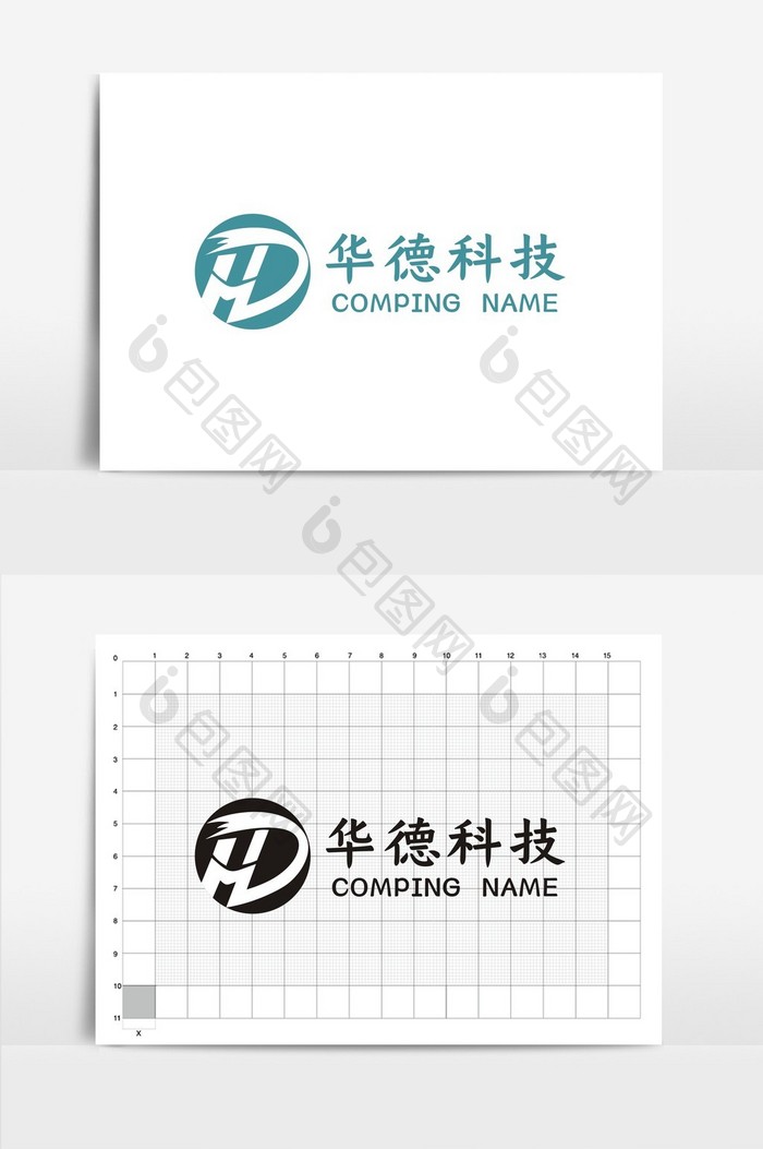 企业HD字母科技网络VI标志logo设计