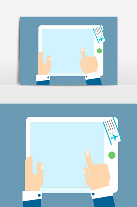 简约手绘卡通平板机票装饰元素