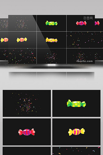 12组带通道卡通糖果手绘背景装饰素材图片