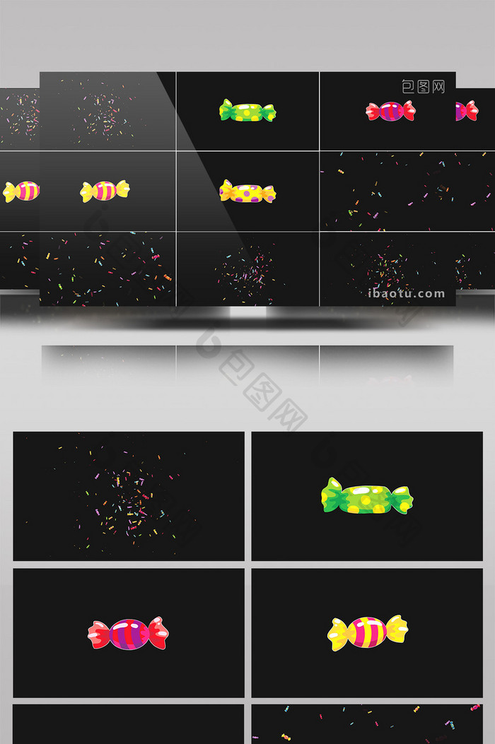 12组带通道卡通糖果手绘背景装饰素材