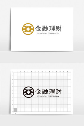 金色中式大气简约金融理财logoVI模板