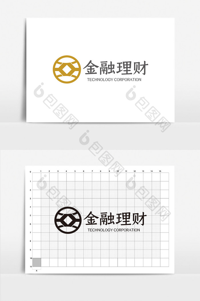 金色中式大气简约金融理财logoVI模板