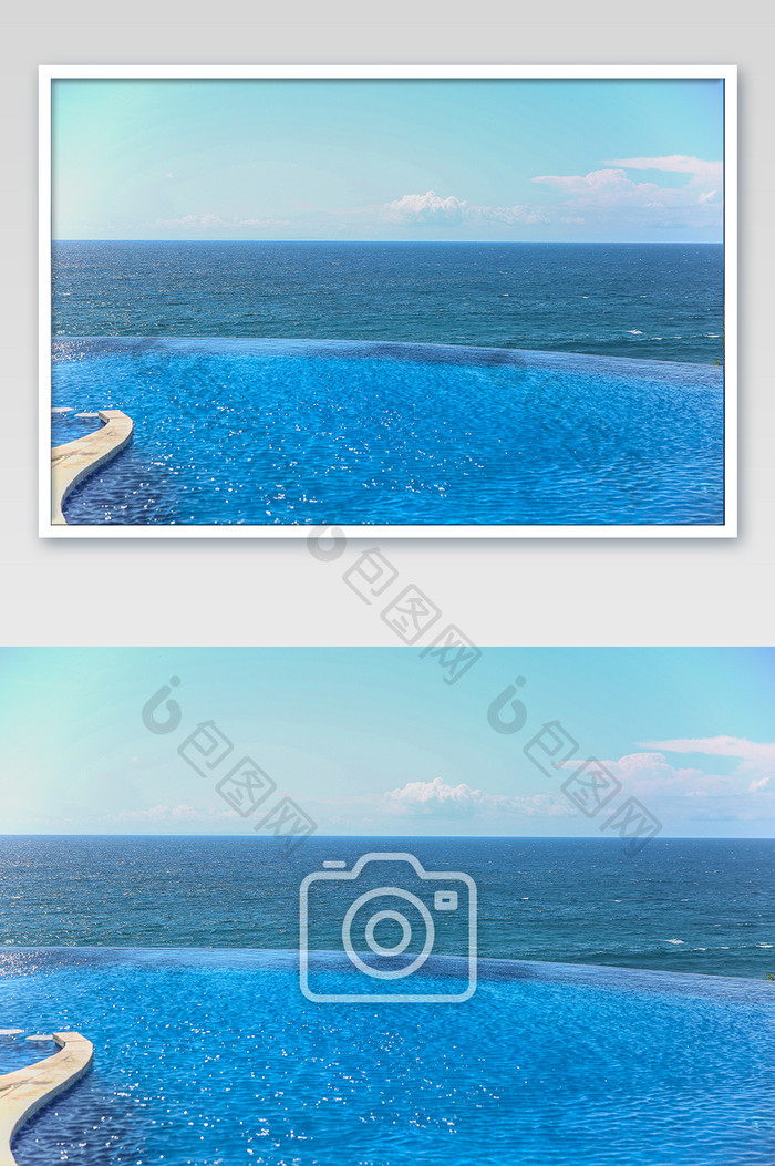 印度尼西亚巴厘岛蓝点无边泳池绝美摄影图片