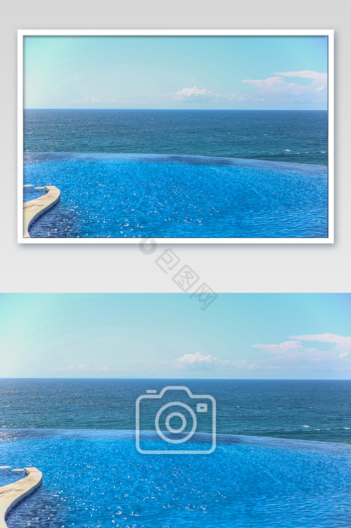 印度尼西亚巴厘岛蓝点无边泳池绝美片图片