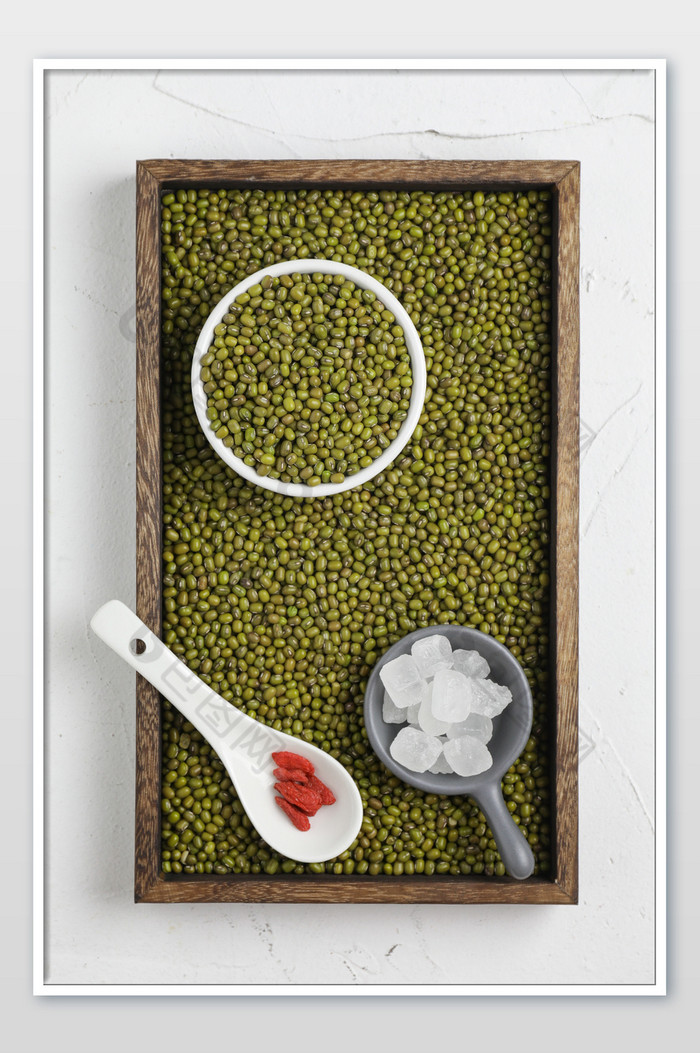 夏季冰糖绿豆汤食材枸杞配图背景海报图片图片