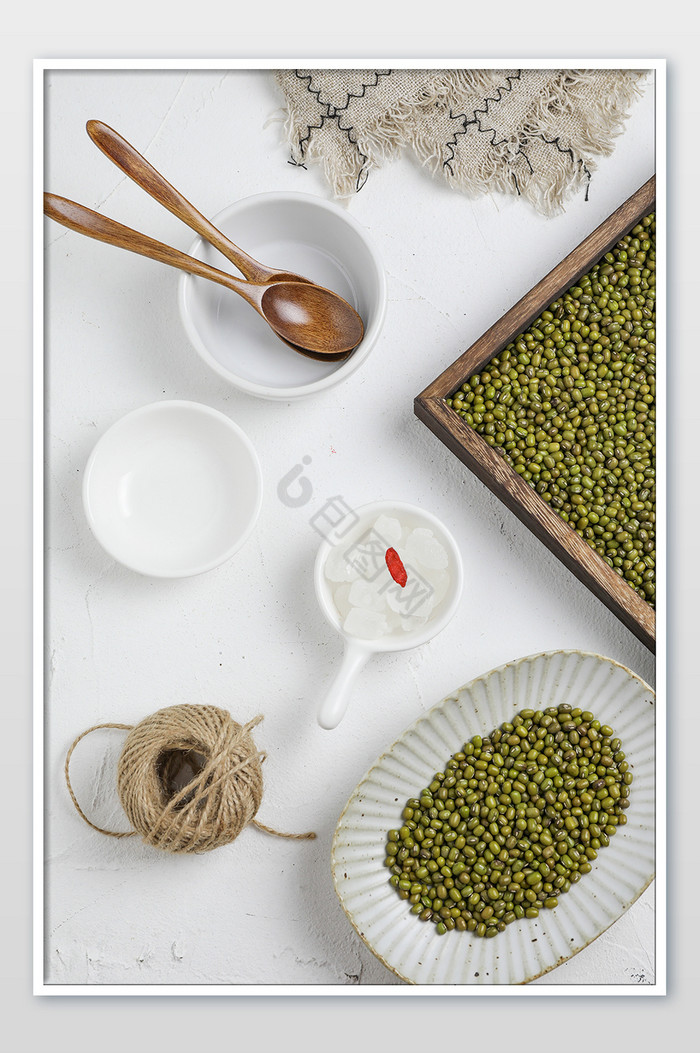 绿豆豆子营养维生素冰糖素材海报图片