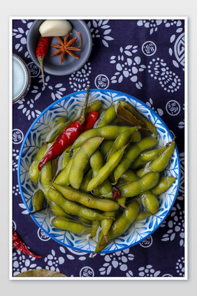 夜宵零食盐水毛豆小吃素材配图