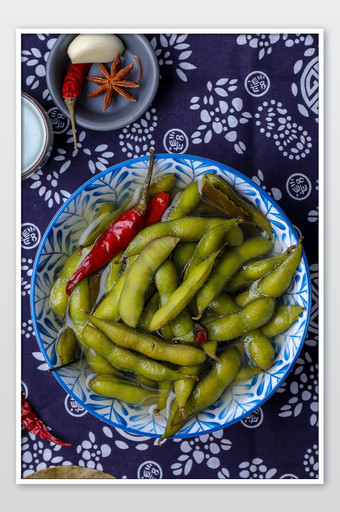 夜宵零食盐水毛豆小吃素材配图图片