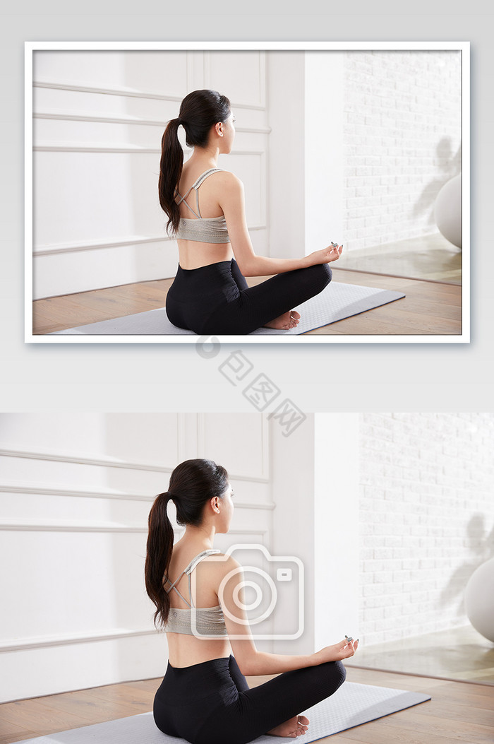 瑜伽健身普拉提女性简易坐后侧面图片