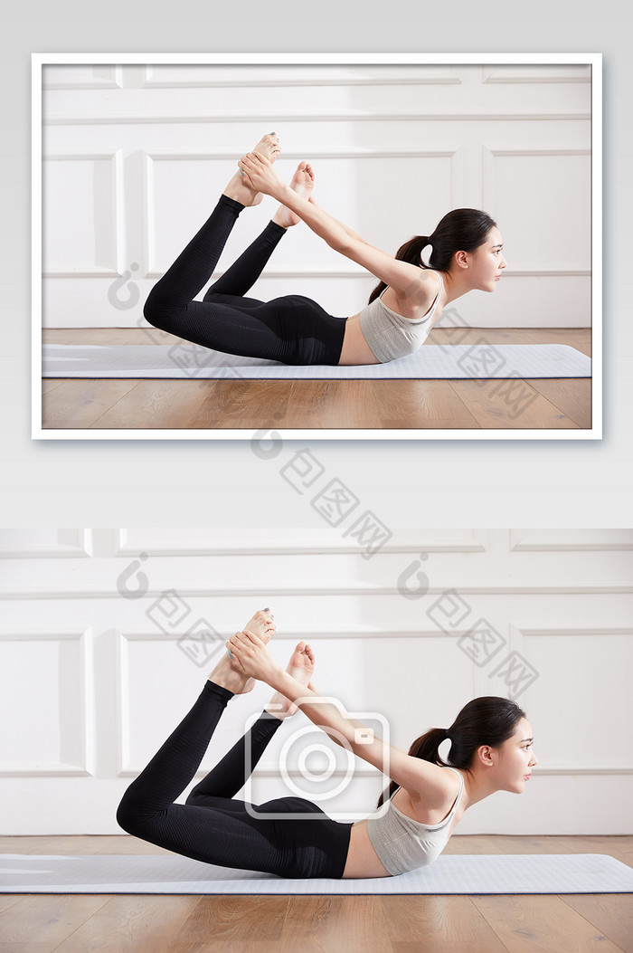 瑜伽健身普拉提女性摇篮式