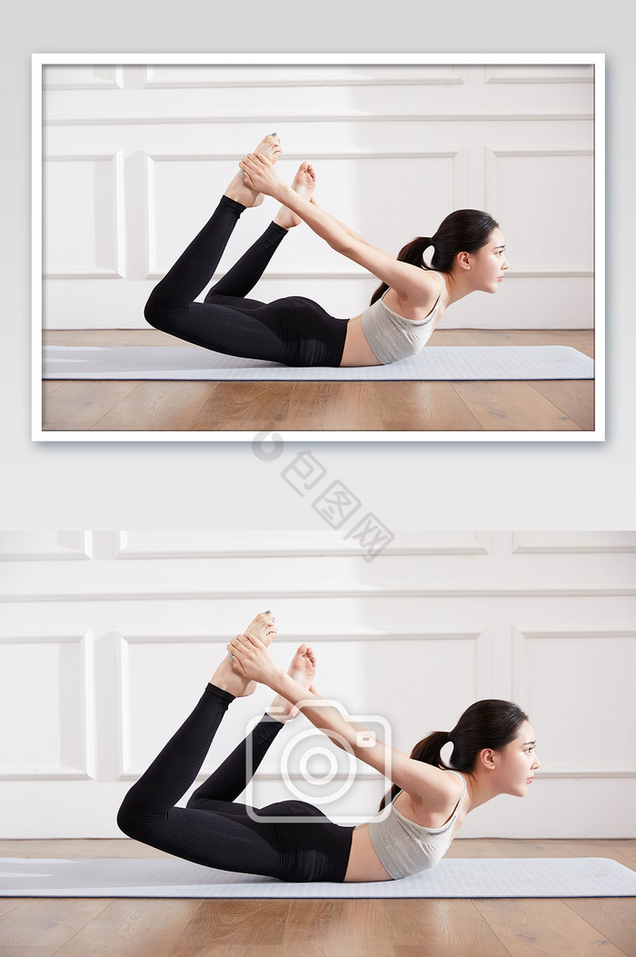 瑜伽健身普拉提女性摇篮式图片
