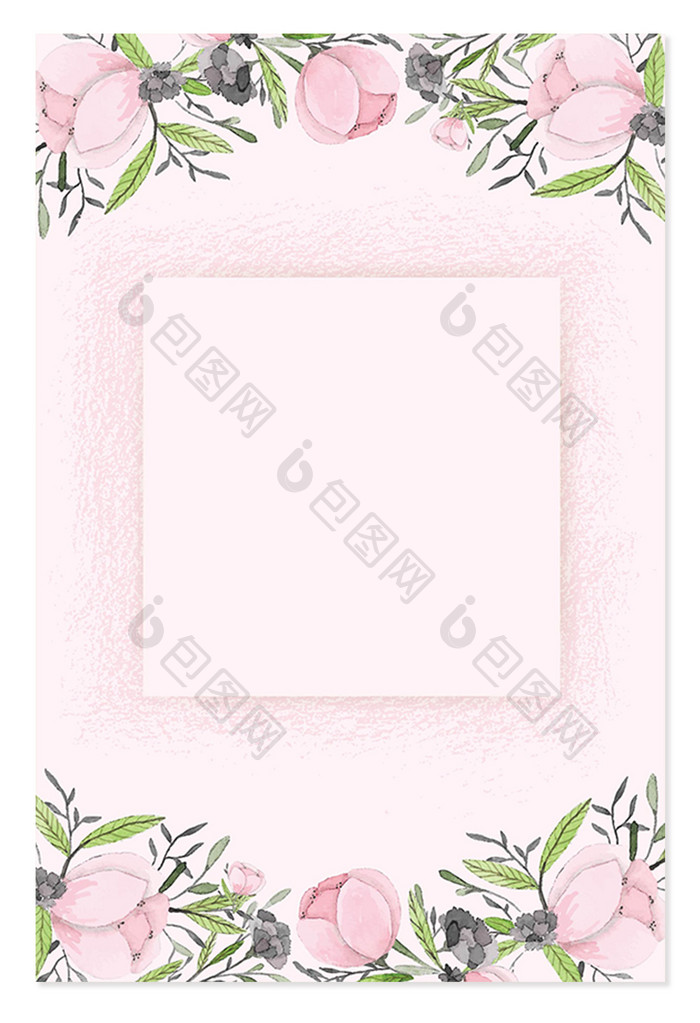粉色花朵植物情人节背景