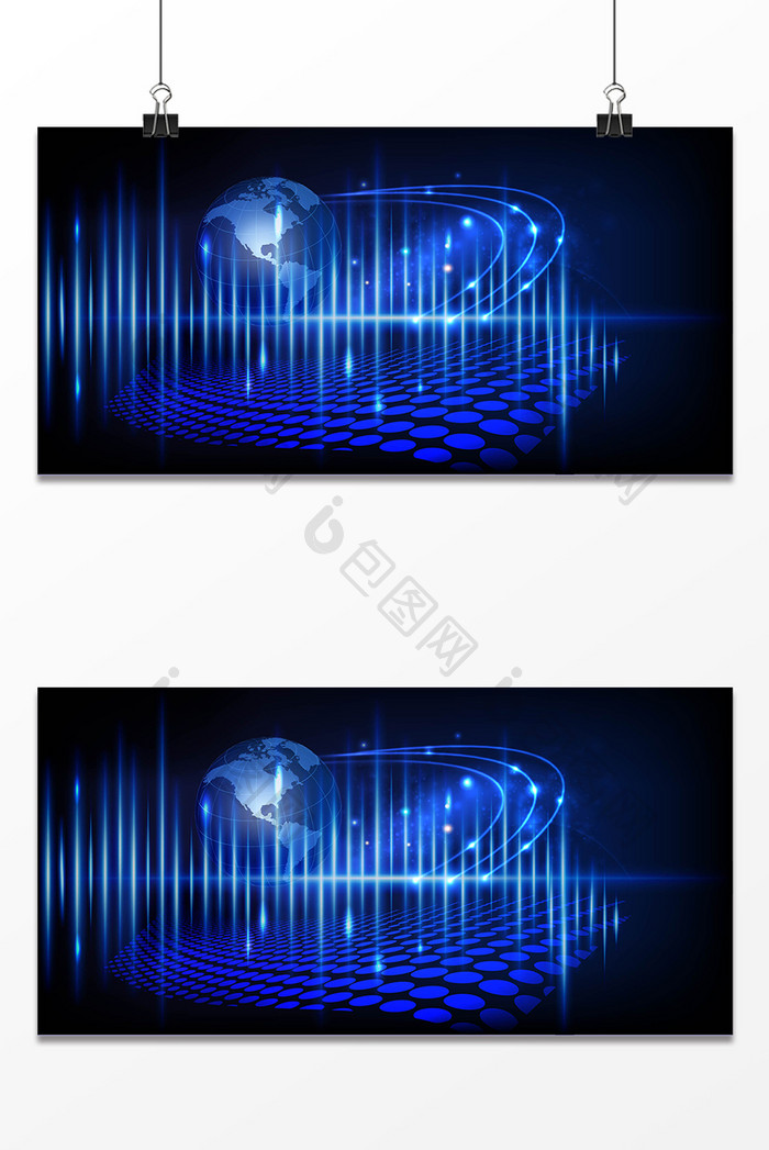 商务科技人工智能蓝色海报背景