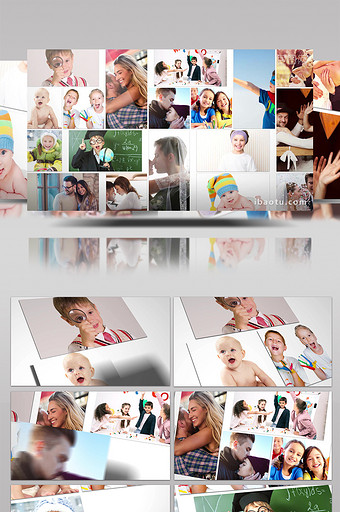 婚礼家庭儿童照片墙宣传展示AE模板图片