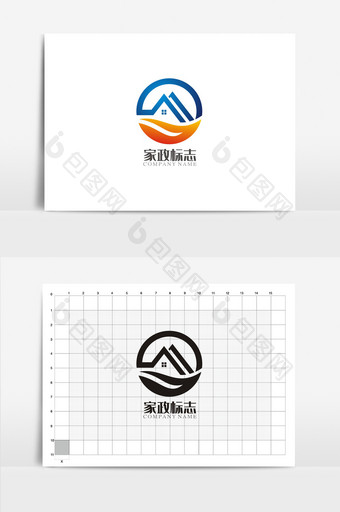 创意家政公司VI标志logo设计图片