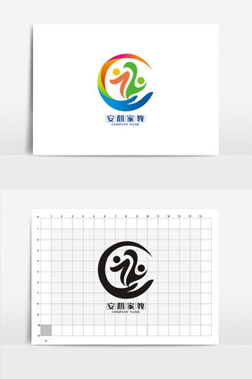 个性家教VI标志logo设计