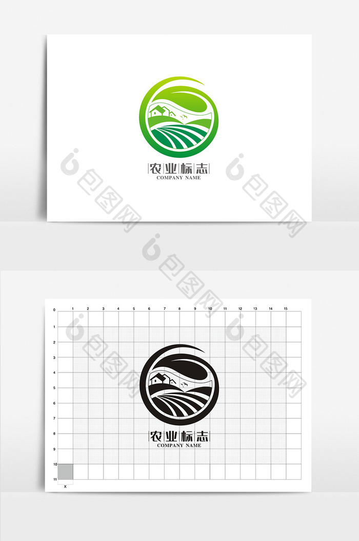 抽象农业VI标志logo设计