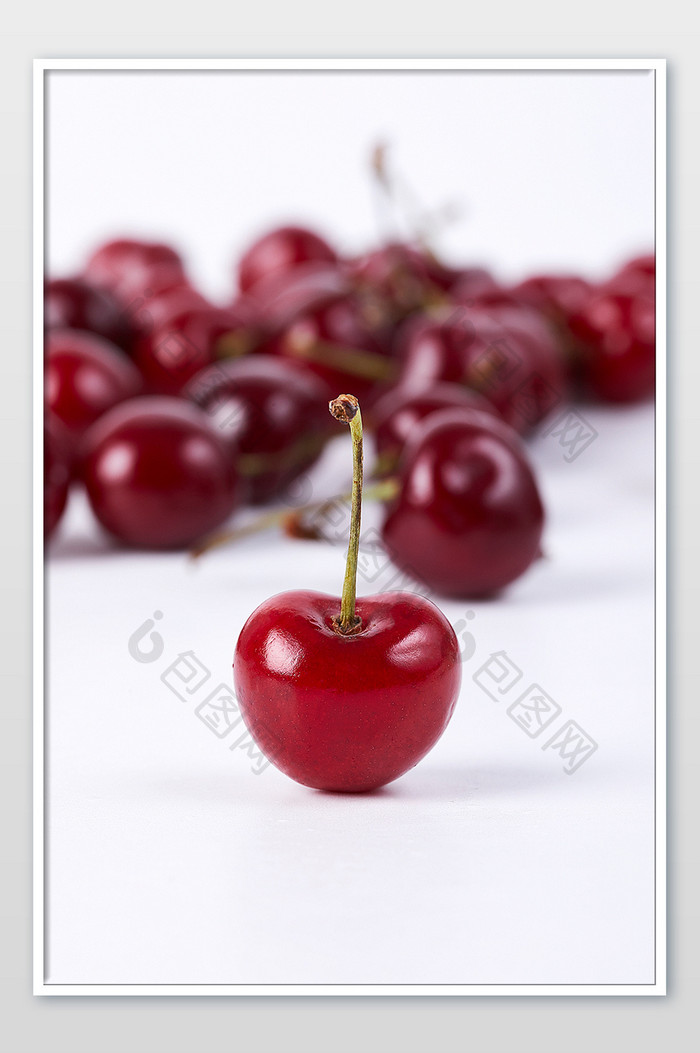 红色樱桃车厘子水果白底新鲜美食摄影图片