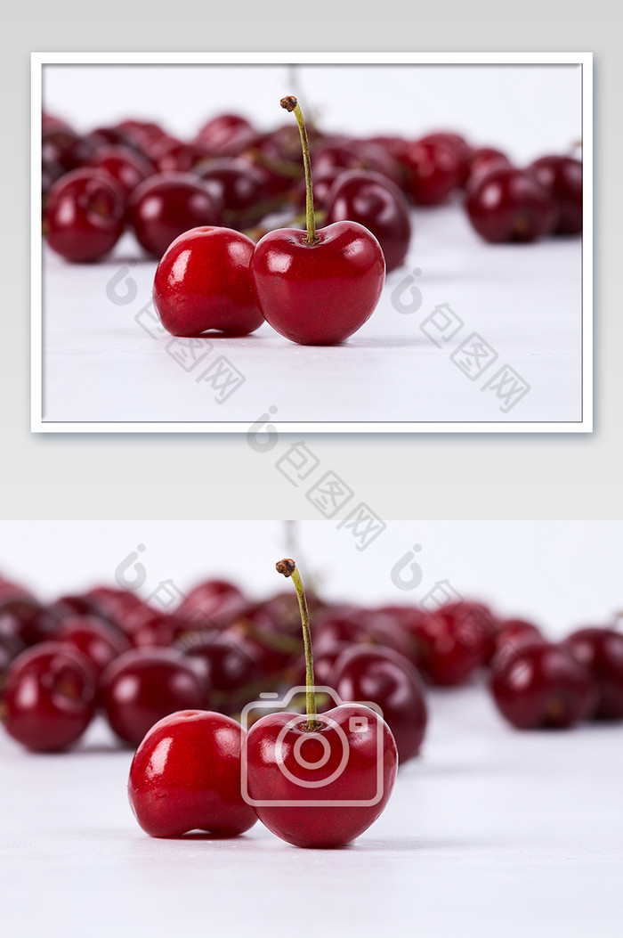 红色樱桃车厘子新鲜水果白底美食摄影图片图片