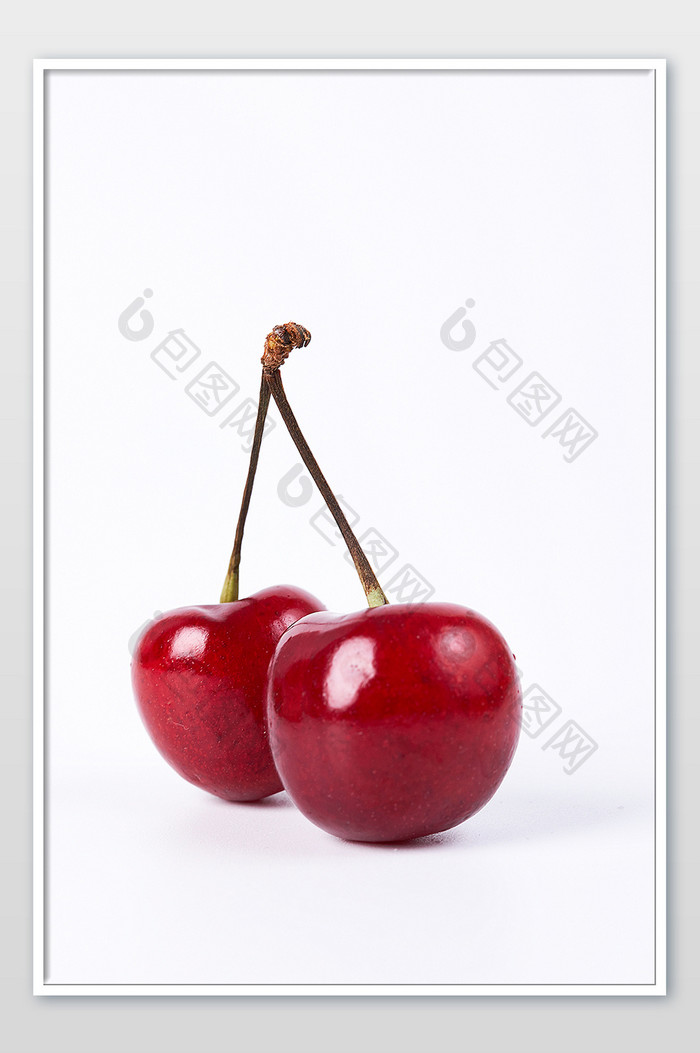红色樱桃车厘子水果新鲜白底美食摄影图片