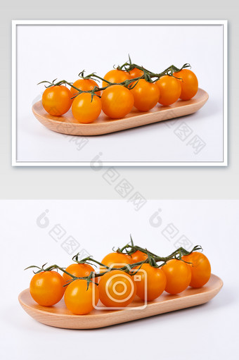 黄色小番茄西红柿水果盘子新鲜美食摄影图片