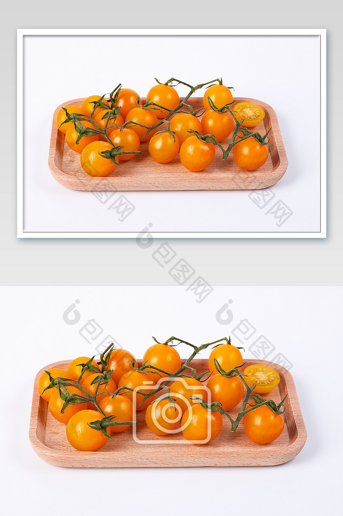 黄色小番茄西红柿水果白底新鲜美食摄影图片