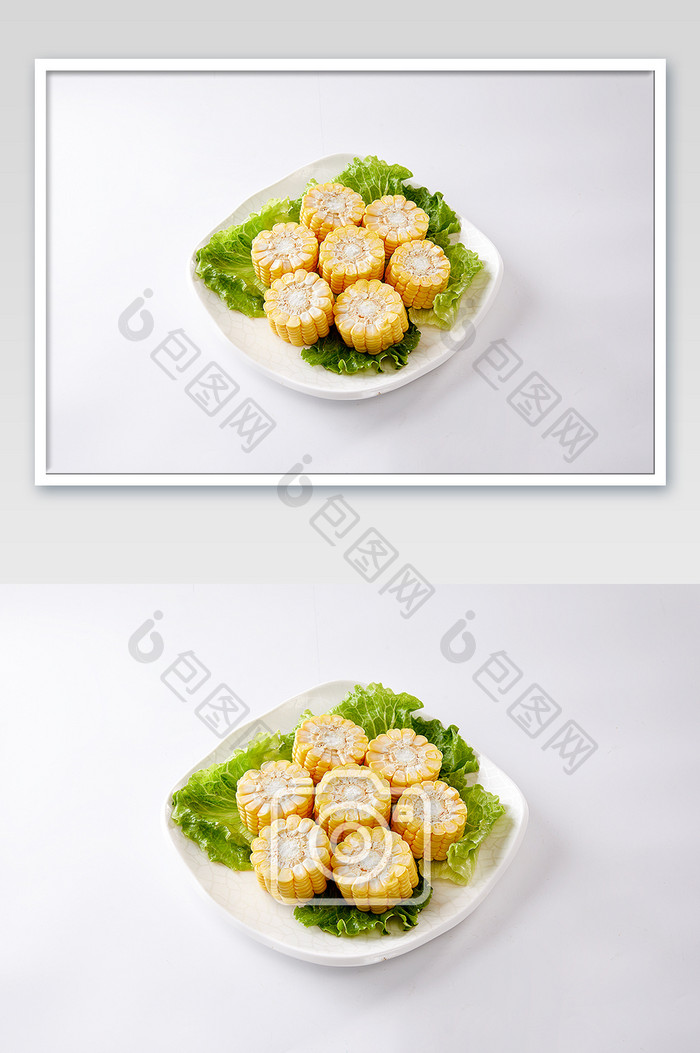 火锅中式餐饮食材新鲜玉米块海报摄影图