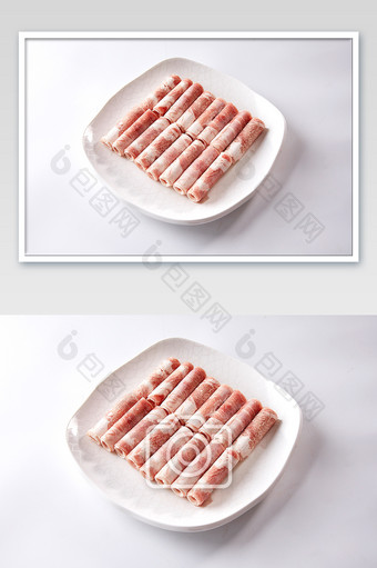 火锅中式餐饮食材雪花牛肉卷海报摄影图图片