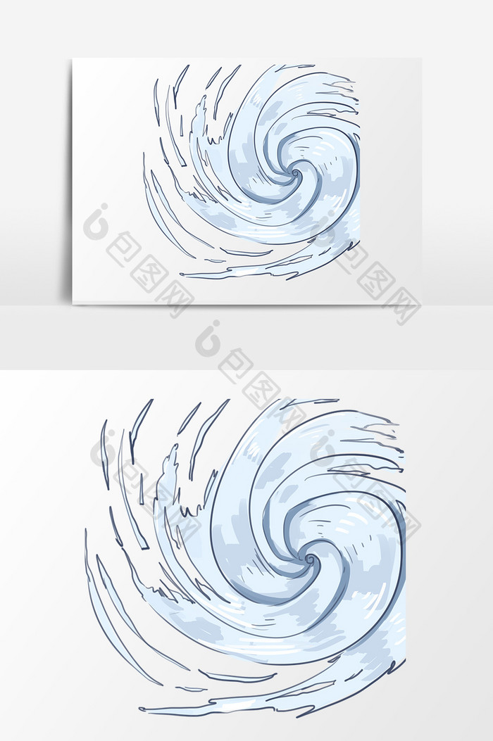 手绘卡通小清新自然灾害台风旋转 Psd素材 包图网