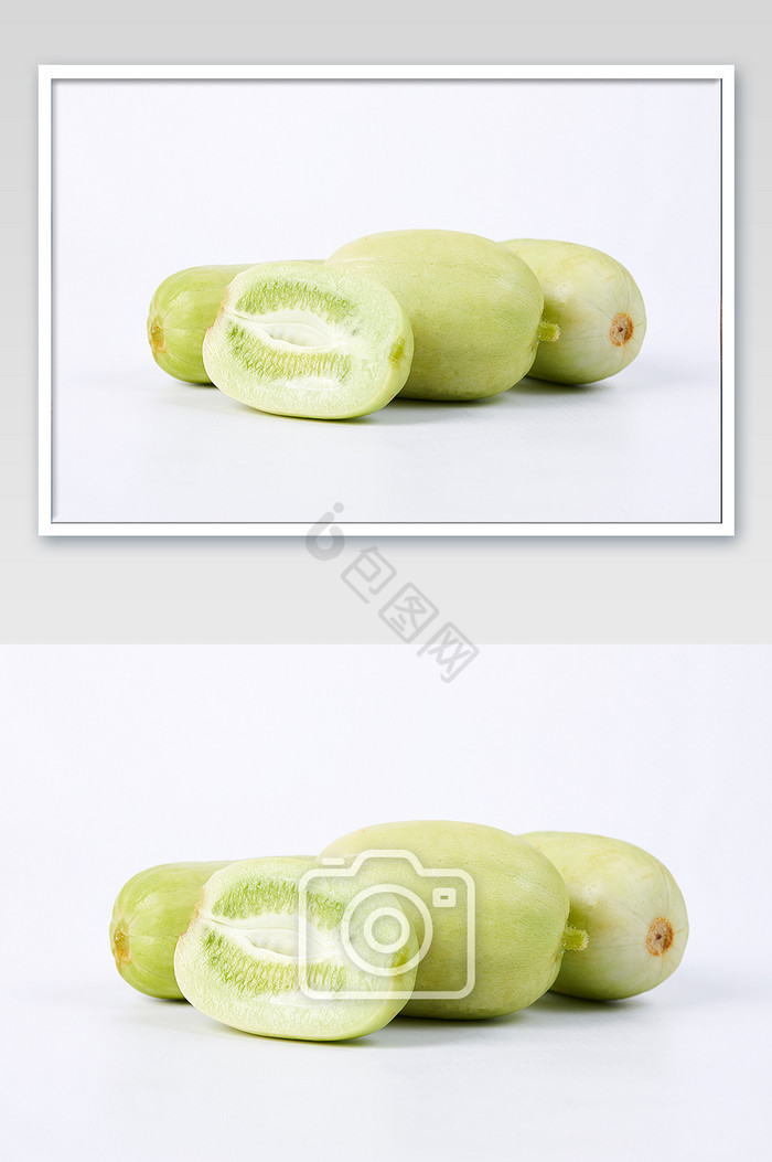 绿色水果黄瓜瓜果新鲜切开美食摄影图片