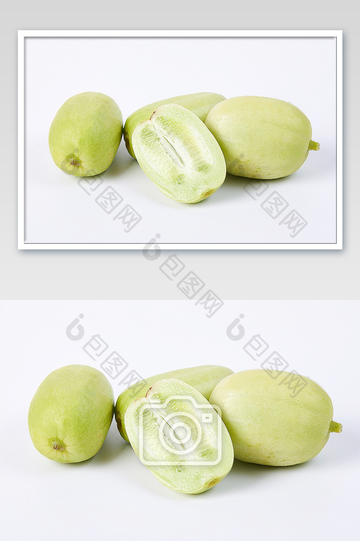 绿色水果黄瓜瓜果白底新鲜美食摄影图片