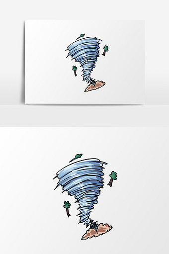 手绘卡通小清新自然灾害台风旋转 Psd素材 包图网