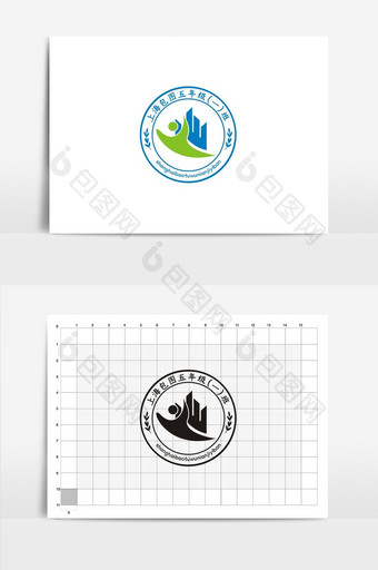 时尚小学学校校徽VI标志logo设计图片