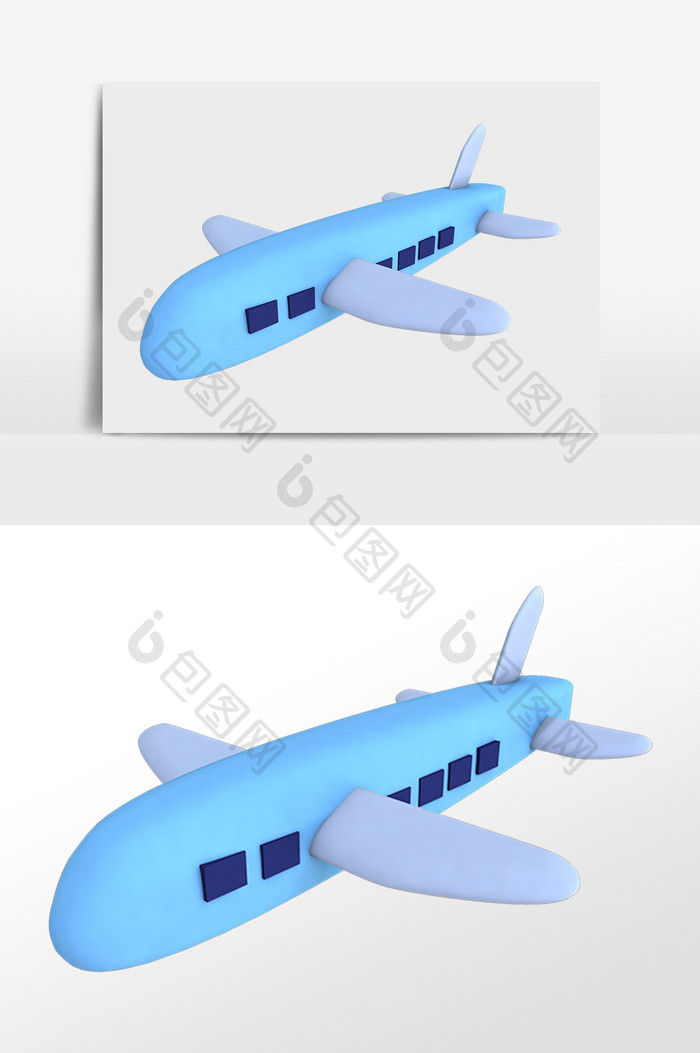 手绘卡通交通工具飞机插画