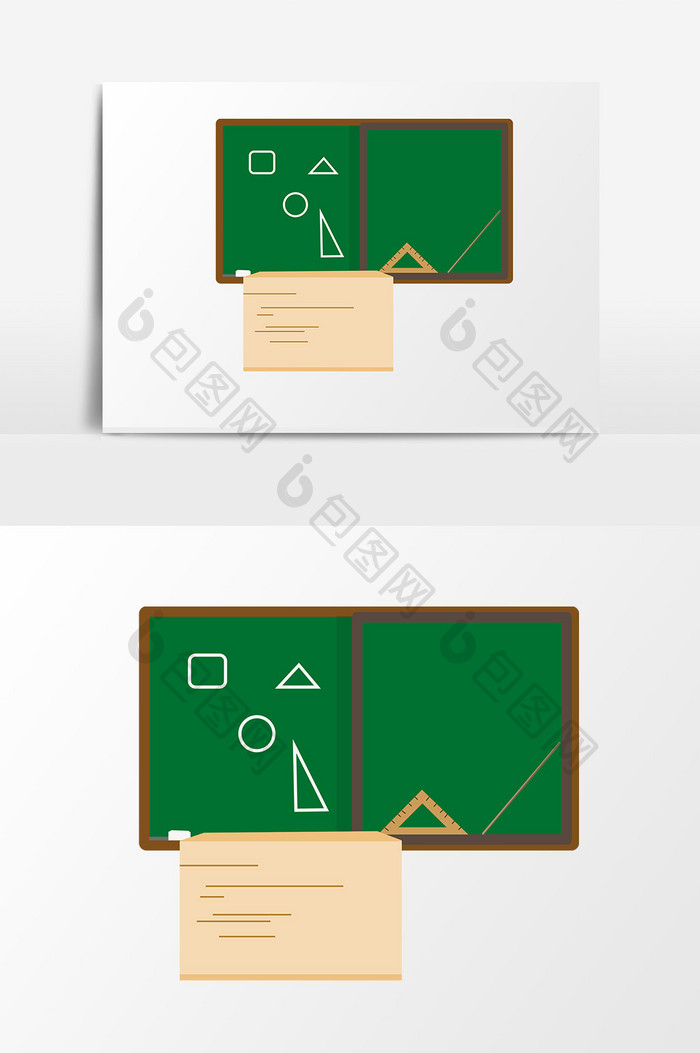 手绘卡通小清新教师节黑板双开数学