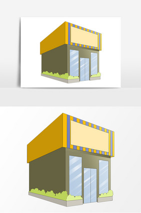 手绘卡通便利店卡通元素