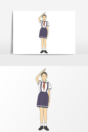 敬礼佩戴红领巾的少先队员图片