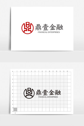 红色中式大气简约金融理财logoVI模板