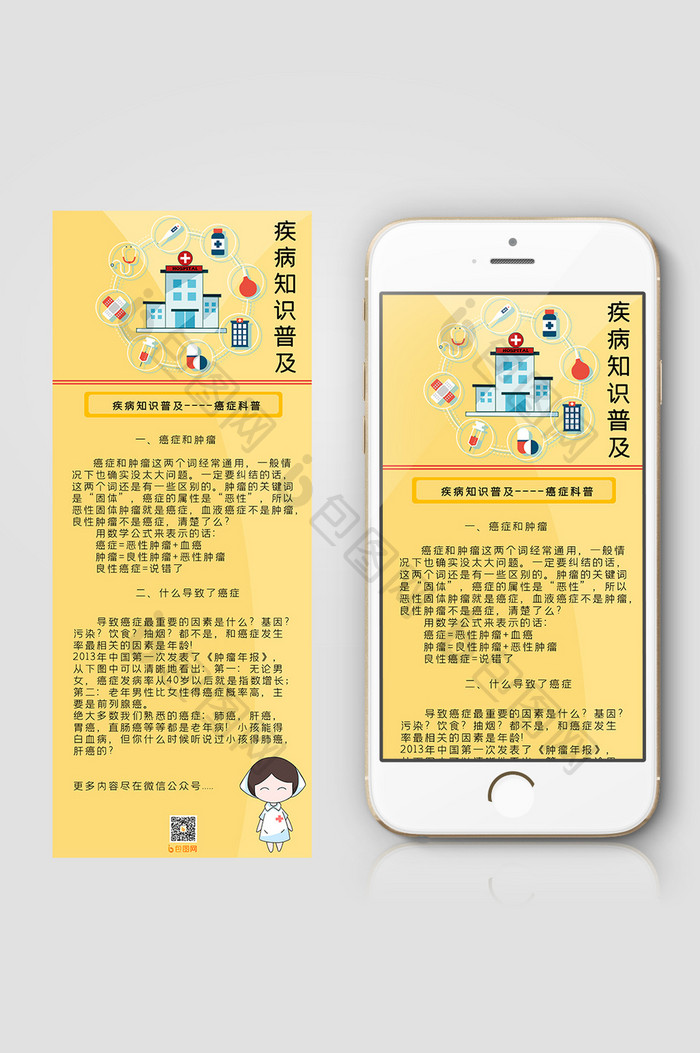 疾病知识普及癌症科普信息长图手机配图