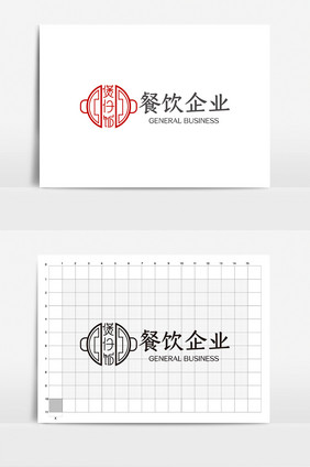 简约时尚大气简约餐饮企业logoVI模板