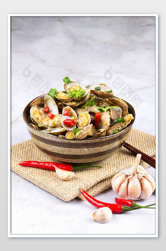 海鲜花甲蛤蜊美食背景摄影图片