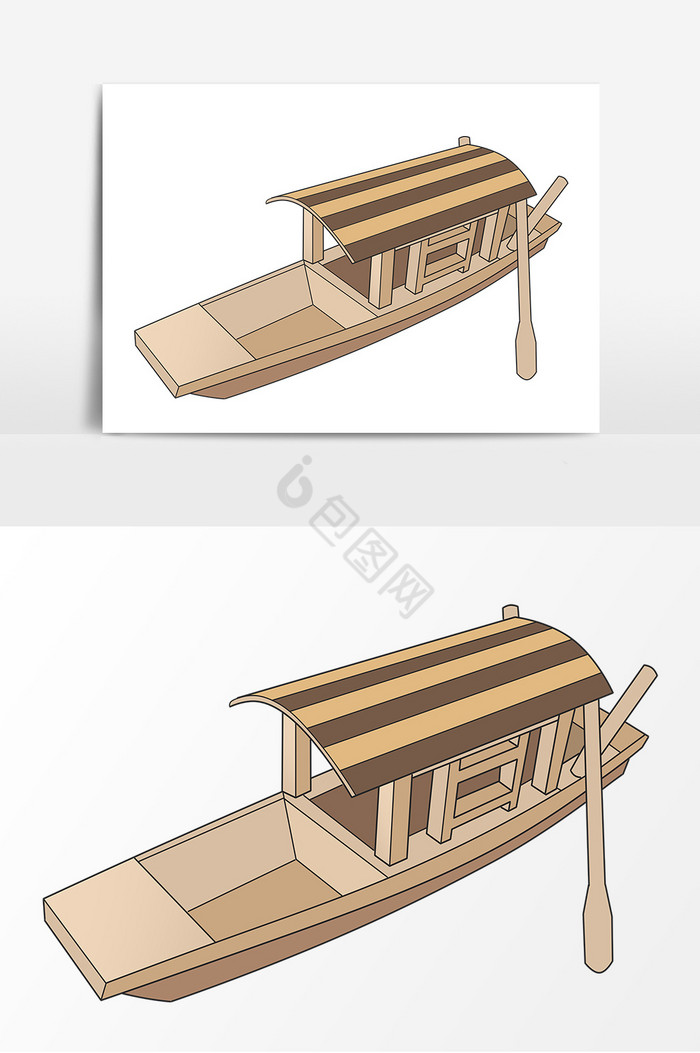 木头船形象图片
