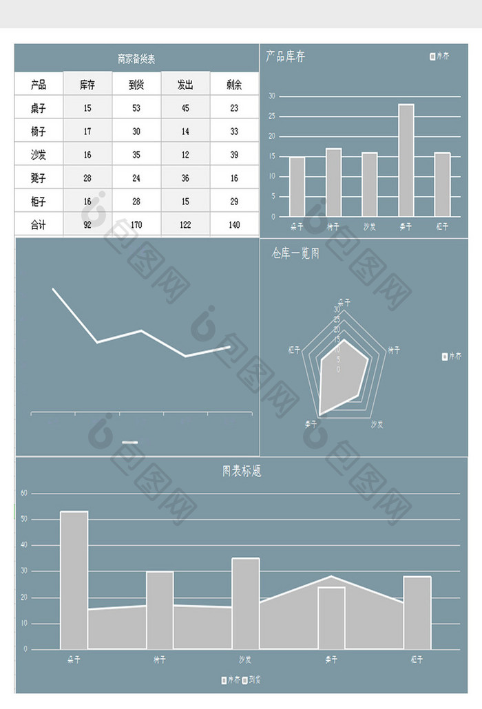 简约大气商家备货表Excel模板