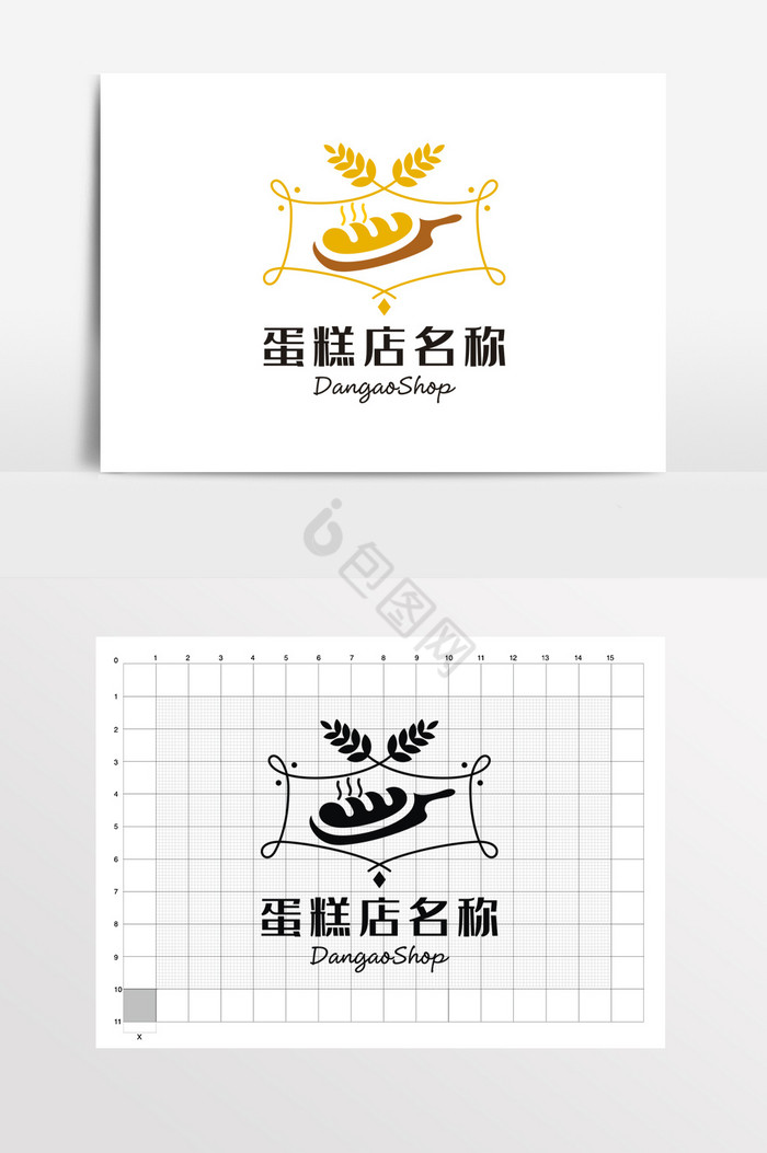 面包店全麦面包蛋糕logo标志vi