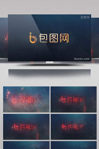 震撼火花粒子LOGO片头AE模板图片