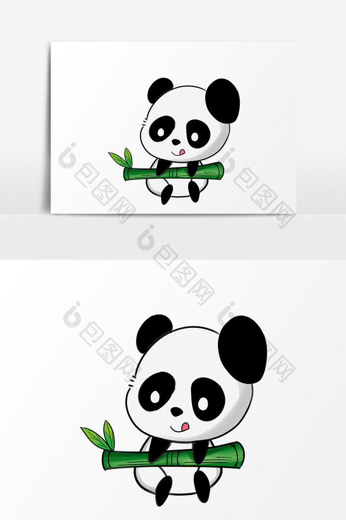 手账卡通动物熊猫创意元素