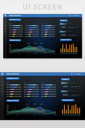 黑色销售数据可视化管理后台界面