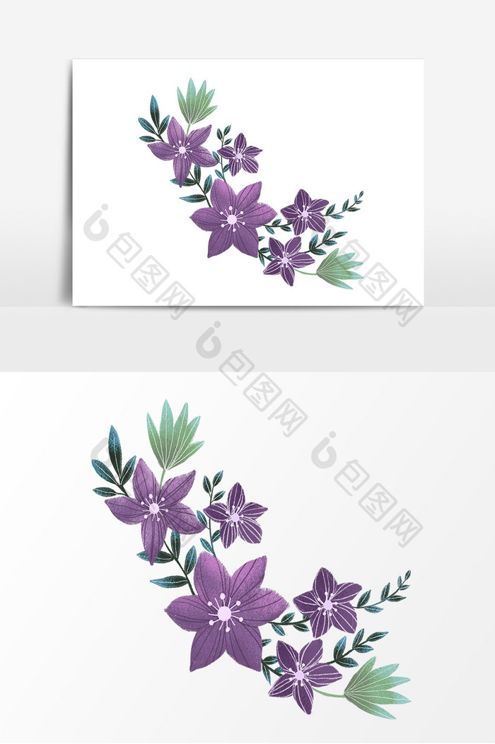 原创矢量紫色鲜花装饰元素